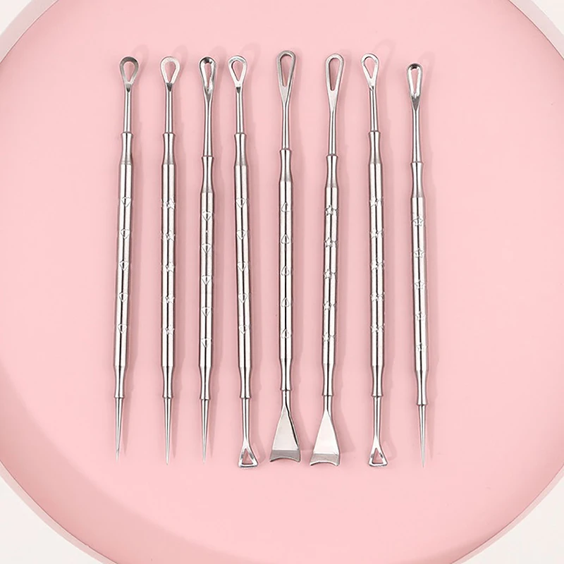검은 점 여드름 블랙헤드 리무버 도구 바늘, 짜기 여드름 도구 스푼, 얼굴 청소 코메돈 추출기 모공 클리너