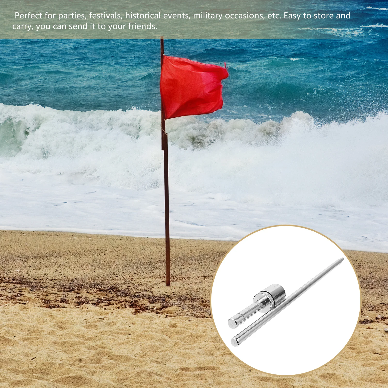 

Metal Beach Flags Base Stable Flagpole Stand Outdoor Flagpole Insert Holder for Party Festival Decoration Beach Flags Pole