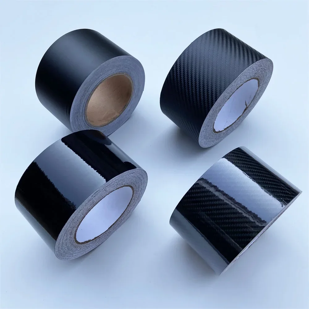 3/5/7/10CM Carbon Fiber Vinyl Film Glossy Black Matte Car Wrap Film Wrapping Foil For Car Interior Stickers Pillar