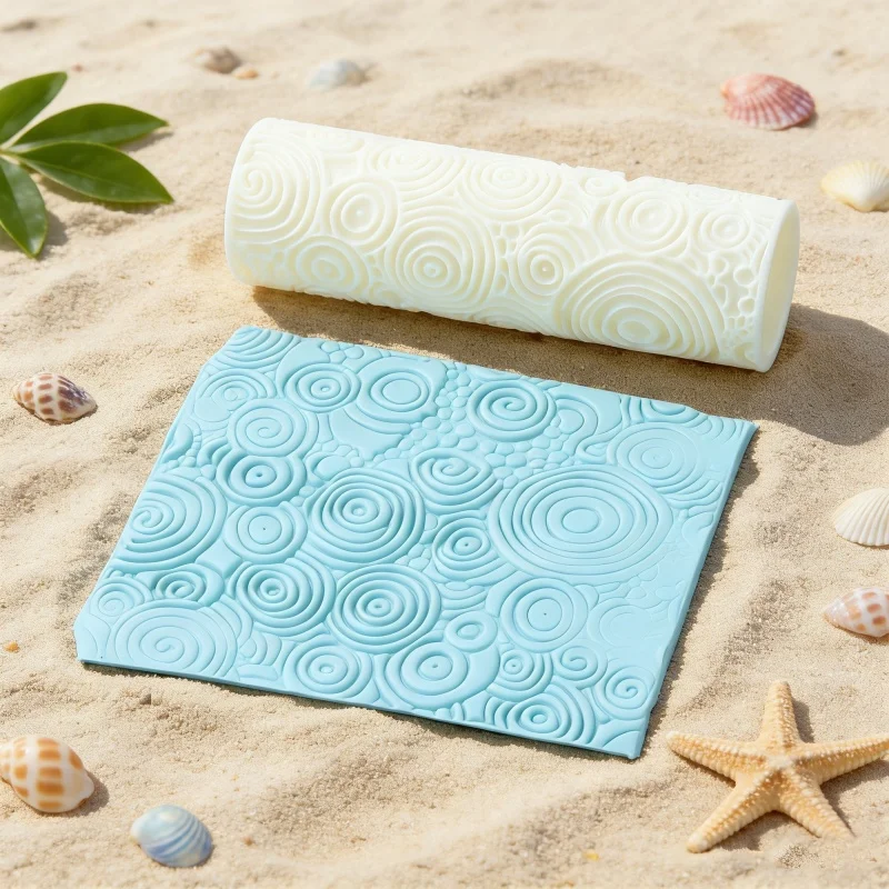 Spiral Swirl Clay Texture Roller 3D Circle Pattern Cylinder Mold for Polymer Clay Earrings & Jewelry Making view 3