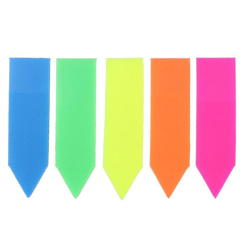 Auto-adesivo Memo Pad, Seta Forma, Papel Fluorescente, Sticky Notes, 100 folhas