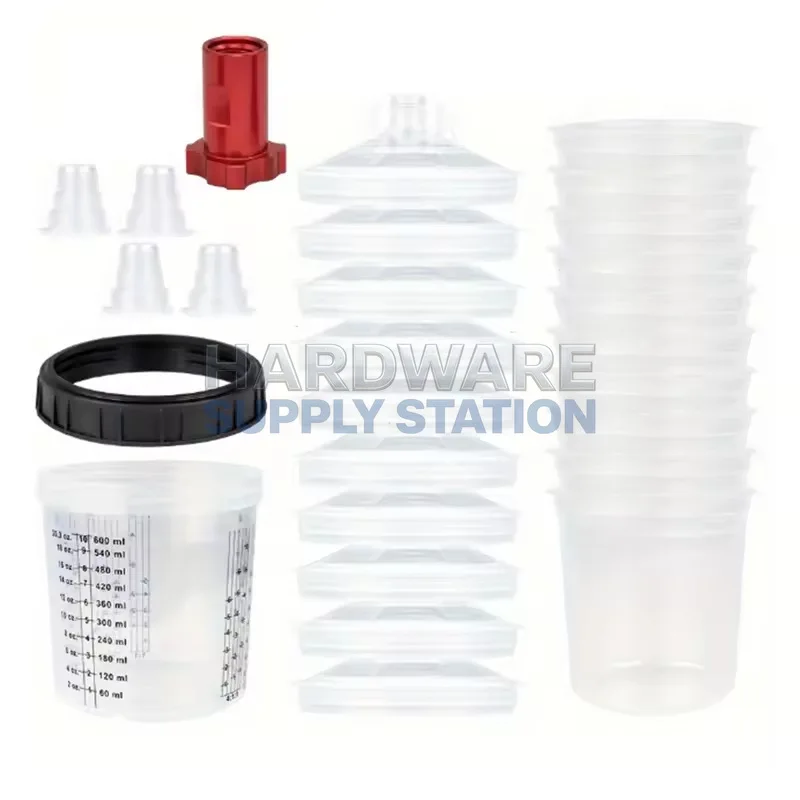 

Disposable spray gun aluminum conversion head car paint cup no cleaning pot 600ml upper pot spray paint cup