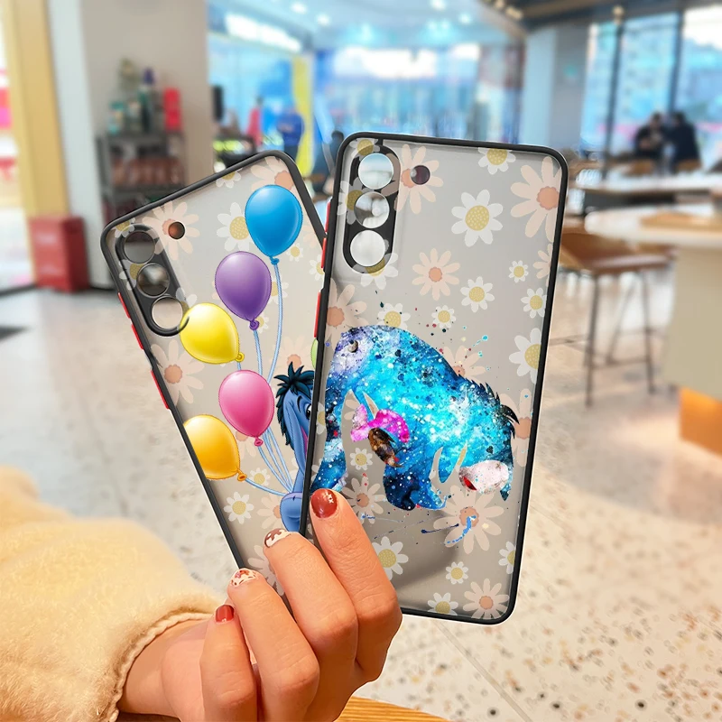 Disney Eeyore CuteFor Samsung Galaxy S23 S22 S21 S20 FE Ultra Plus S10 Lite 5G Frosted Translucent Phone Case