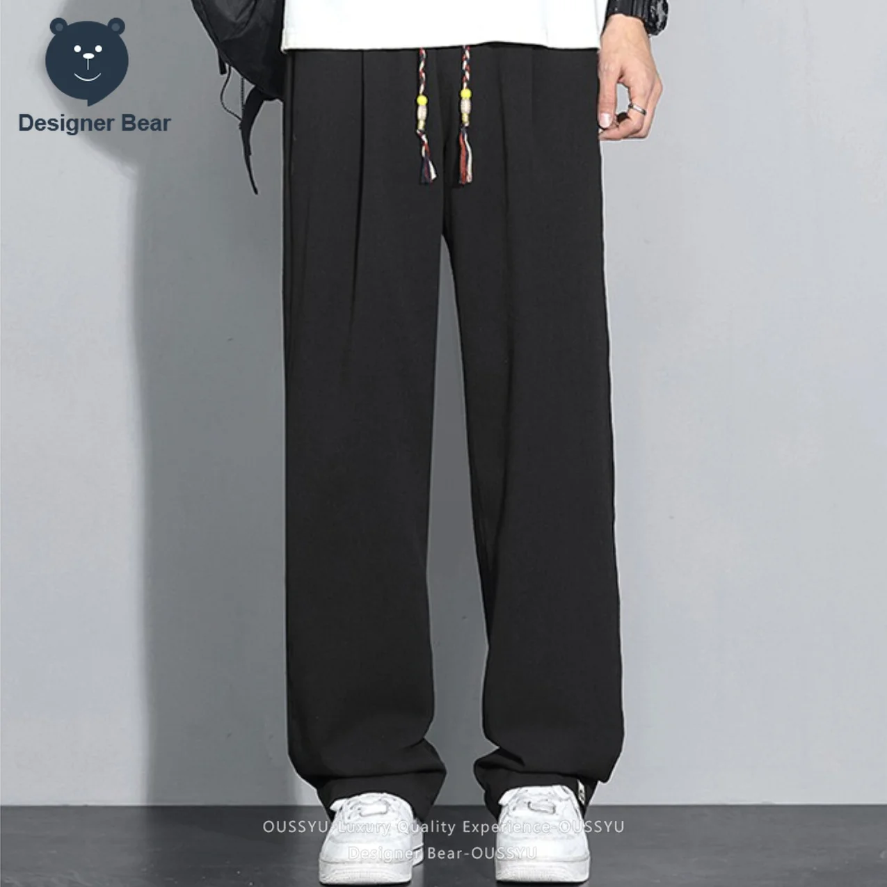 Brand Clothing Summer Thin Breathable Cotton Linen Blended Fabric Men's Casual Pants Drawstring Straight Streetwear Trousers Man