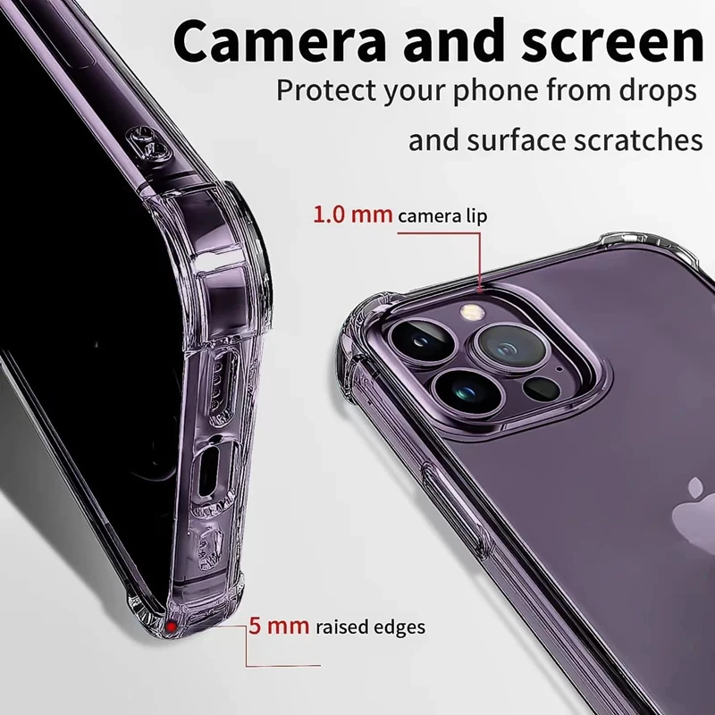 Phone Case For iPhone 16 15 14 13 12 11 Pro Max XR XS Luxury Shockproof Clear Silicone Bumper Transparent Slim Shell Back Cover image 3