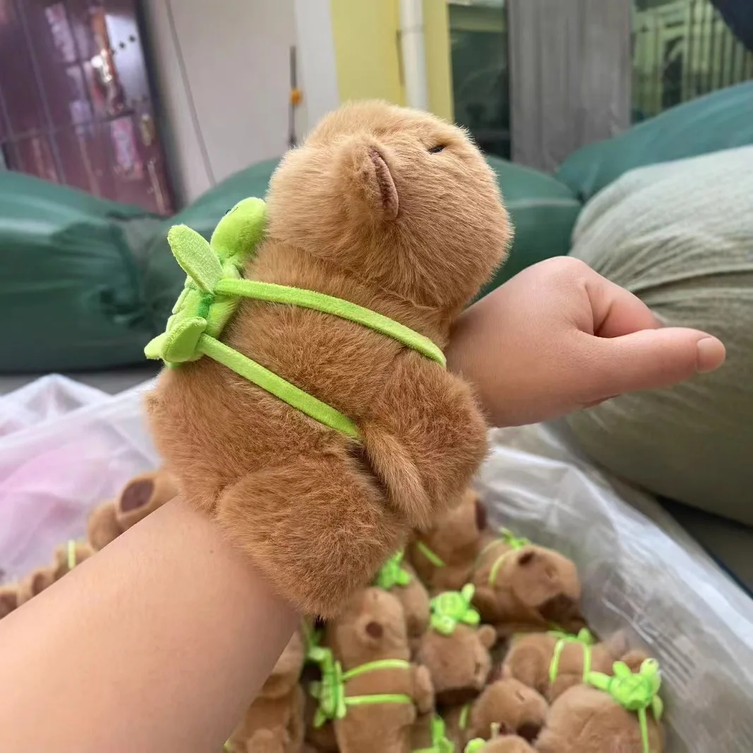 Kawaii Capybara Plush Toy Stuffed Doll Cute Birthday Gift for Kids Funny Handband Puppet Creative Bicycle Gag Toy