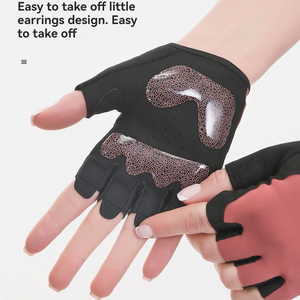 AOLIKES قفازات الدراجة نصف اصبع الصيف تنفس المضادة للانزلاق بطانة حماية من السيليكون للصدمات الجبلية الطريق دراجة قفازات الدراجات قفازات قصيرة