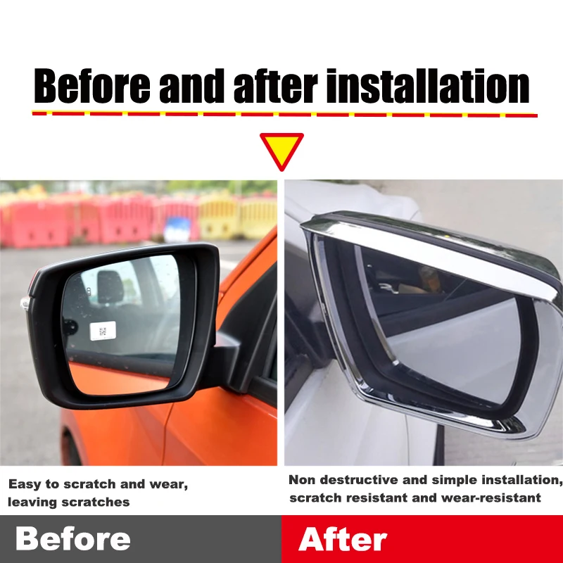 For Isuzu D-MAX DMAX 2021 2022 2023 ABS Chrome Car Side Door Rearview Mirror Rain Shield Trim Frame Exterior Sticker  Accessorie