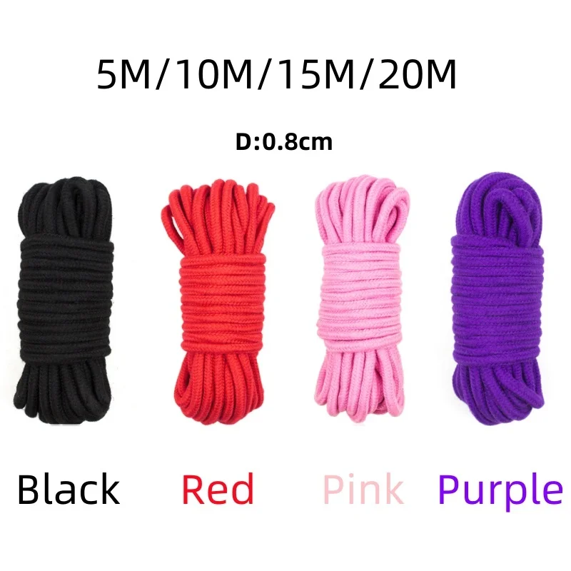 4 rozmiary 4 kolory Egzotyczne akcesoria Shibari Kajdanki Lina Bondage dla mężczyzn Kobiety Fetysz Niewolnik Odgrywanie ról Binder Restraint Touch Fun