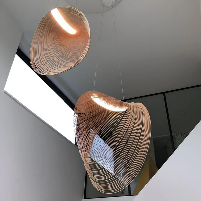 الشمال الحديثة قناديل خشبية تصميم الحد الأدنى شخصية قلادة أضواء المعيشة غرفة الطعام مقهى ديكور غرفة نوم مصباح