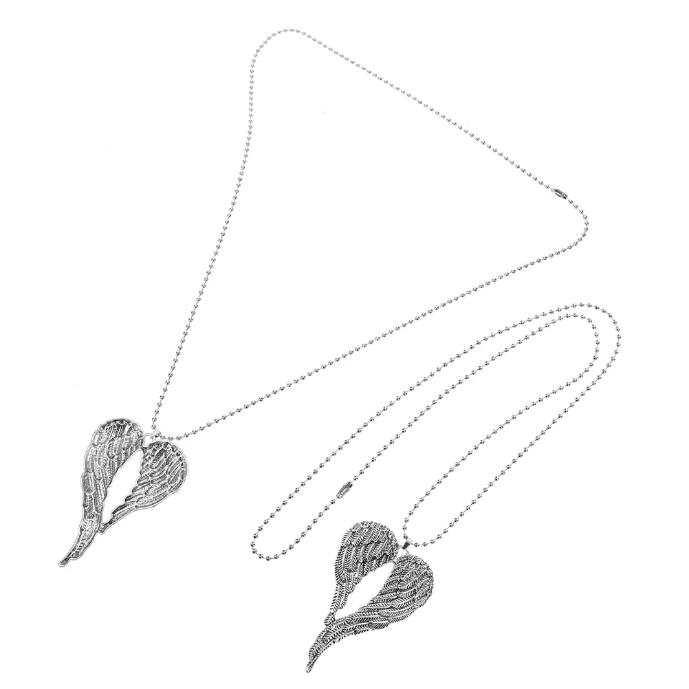 

2Pcs Wing Necklace Retro Alloy Car Mirror Decor Hanging nament Pendant Angle Charms Rearview Accessories