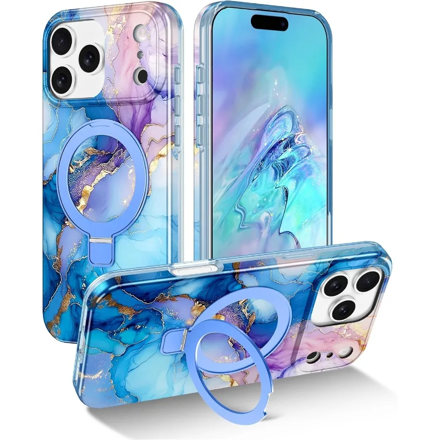 

For iPhone 17 Pro Max Case with Magnetic Invisible Ring Stand [Compatible with MagSafe] Full Body Rugged Slim Women Men