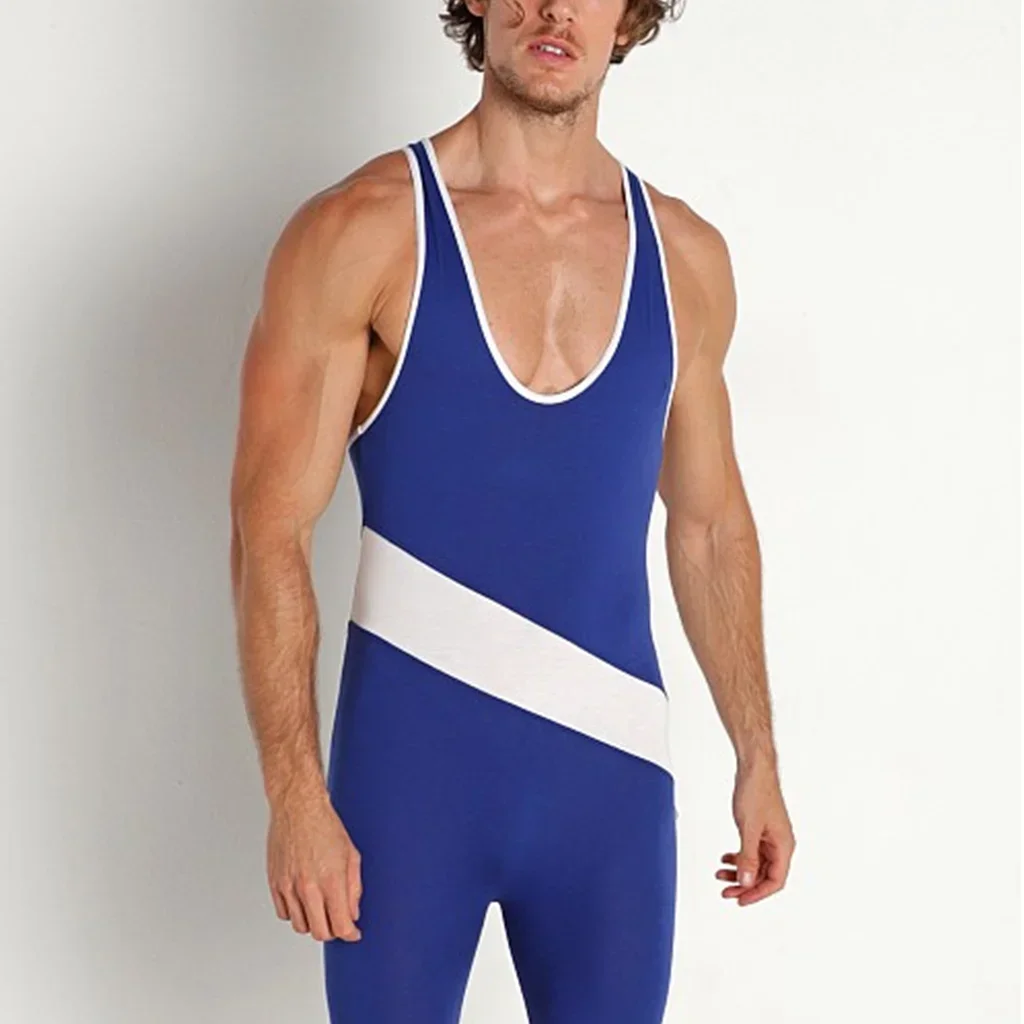 Men Wrestling Singlets Suit Running Speedsuit Boxing One-piece Tights Sleeveless Weightlifting Clothing Compression Gear Singlet