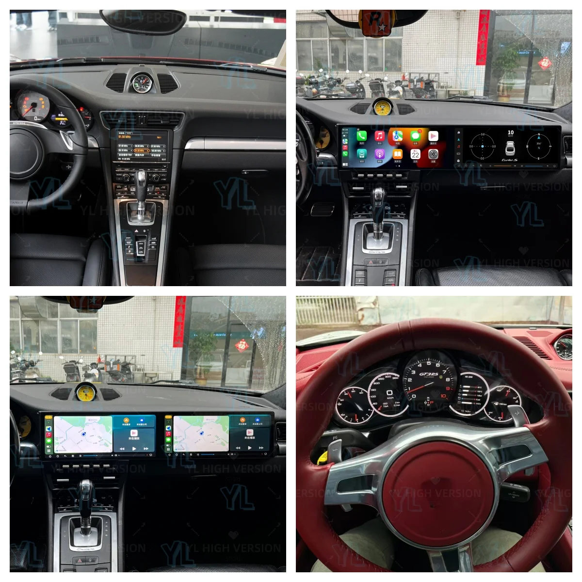 

J Автомобильный радиоприемник с двойным экраном 12,3 дюйма для Porsche 911 2012-2019 Navi GPS Мультимедиа Android 14.0 Авто Carplay Головное устройство BT5.0