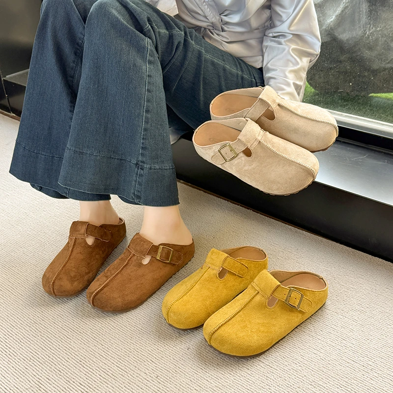 منصة جديدة لعام 2025 أحذية نسائية ربيعية عصرية متعددة الاستخدامات مريحة غير رسمية نصف شباشب أحذية عالية الجودة Жenska Оbuvai