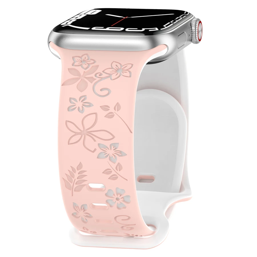 3D Bloemen Sportband voor Apple Watch Bandjes Ultra 2 3 49mm 44mm 45mm 38/40mm 41mm Armband iWatch Serie 11 10 9 8 7 6 5 4 3 SE