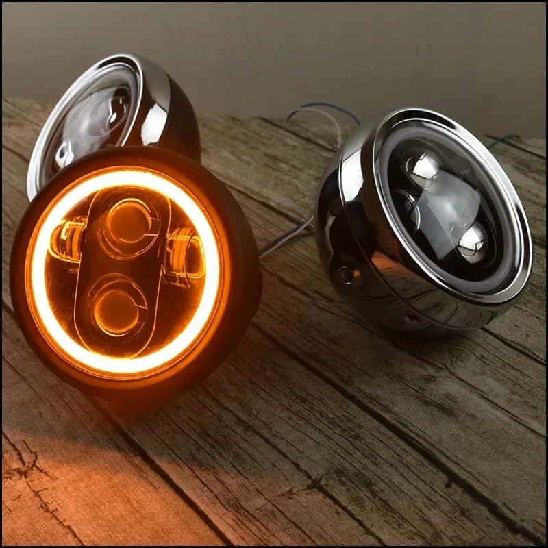 

6.5 inch GN125 CG125 week8 Universal Retro motorcycle cafe racer modified general LED super bright headlight day light Headlamp