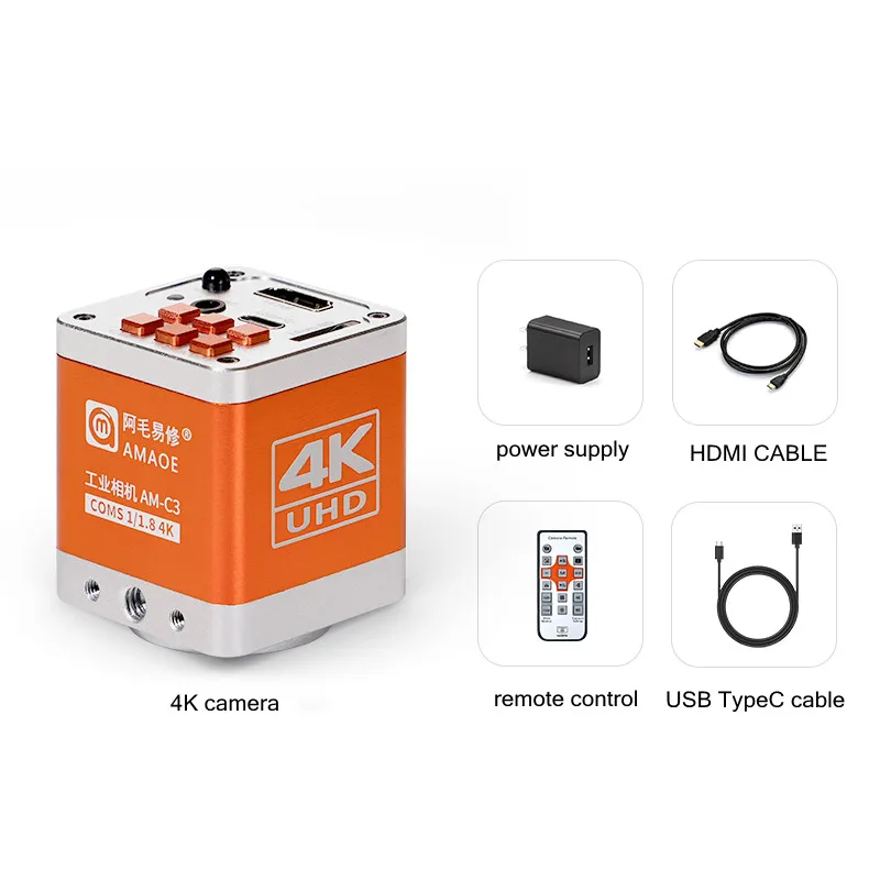 AMAOE AM-C Câmera Industrial para Reparação de Celular Microscópio Eletrônico 4K Ultra HD Gravação de Vídeo Transmissão ao Vivo