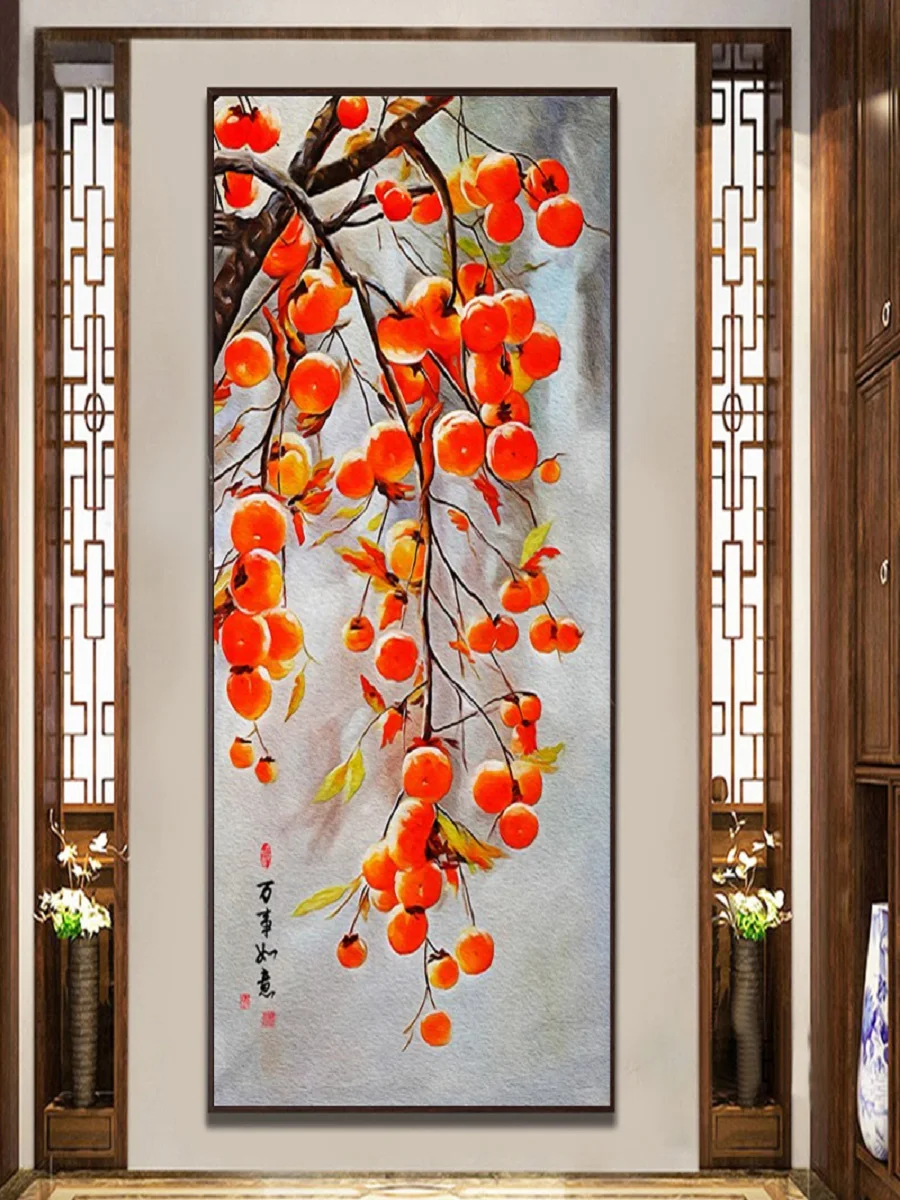 

Cross Stitch Everything Goes Well Little Piece Handmade Vertical New Home Fabric Art Living Room Cotton Plant Floral Pattern