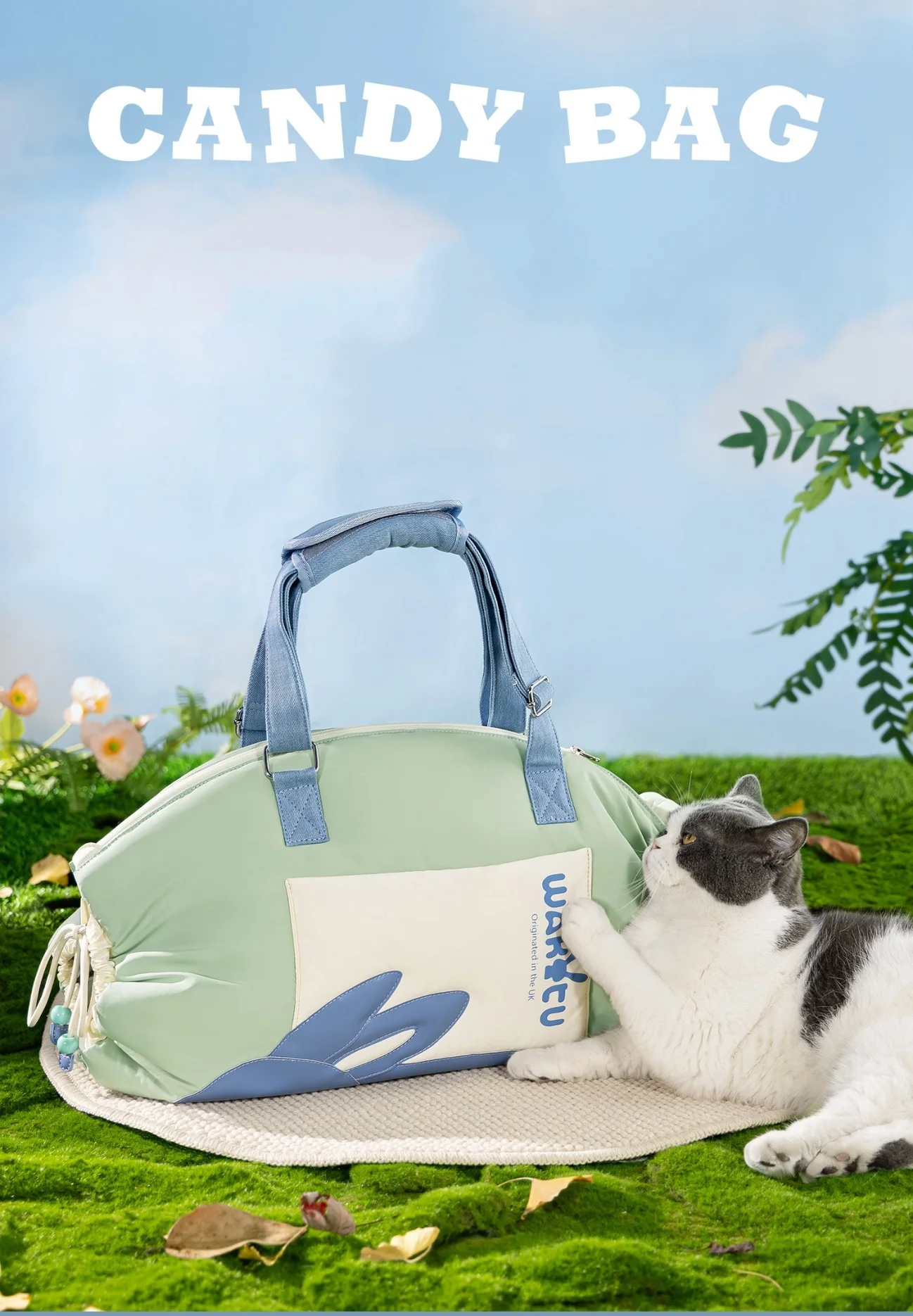 cat Travel Bag 2 in 1 pet carrier and puppy mat Pet picnic shoulder bag dog portable handbag Waterproof Small cat Carrier bag