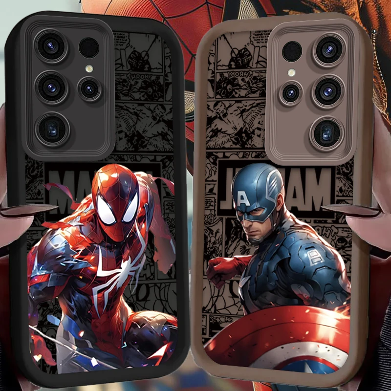 Marvel Spider Man Phone Case for Samsung Galaxy S24 S23 S22 S21 Ultra Plus FE A54 A34 A14 A73 A53 A33 5G Soft Silicone Cover