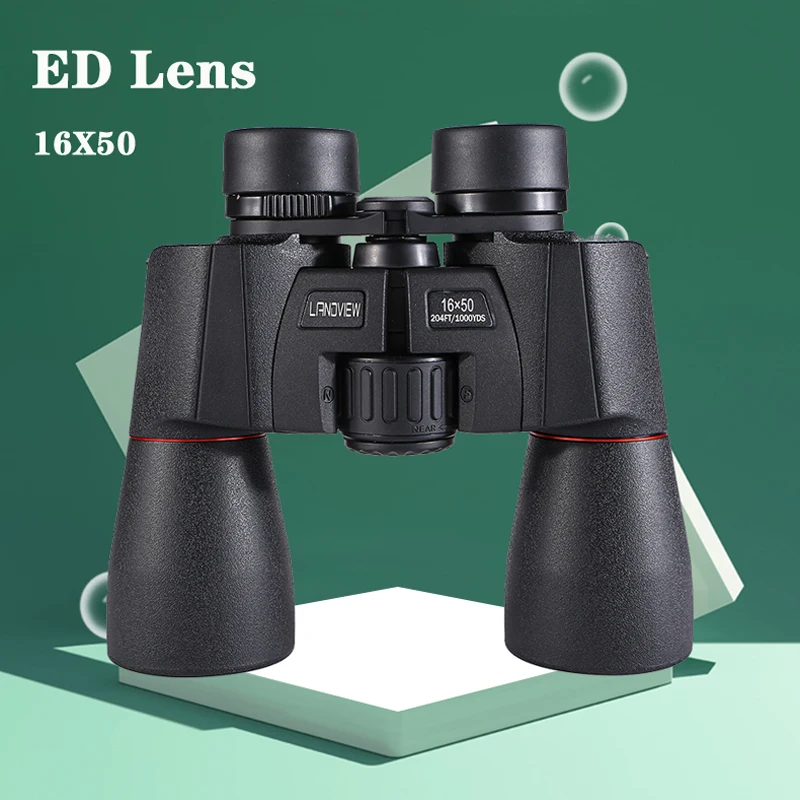 16x50 ED Lens Binoculars Extra-low Dispersion Powerful Wide-angle FMC Coated Bak4 Prism Optics Telescope Long Range For Hunting