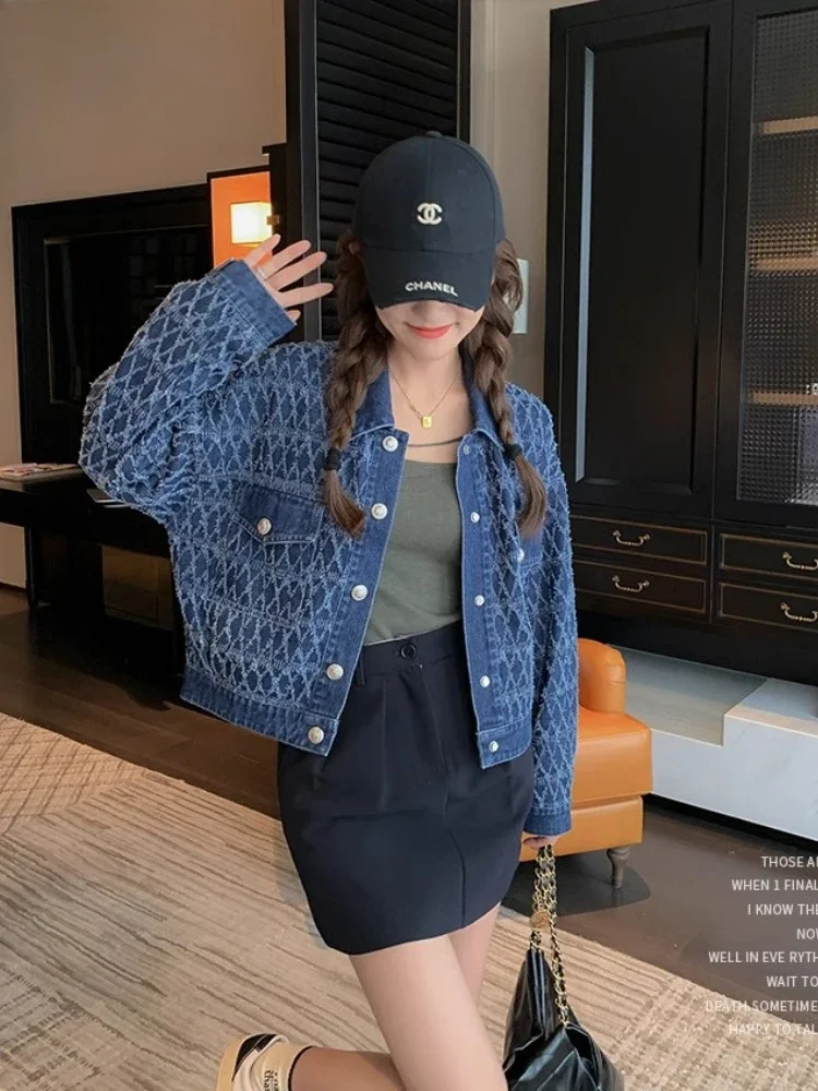Fashion Y2K Retro Denim Jacket Women's Short Spring New Korean Loose Elegant High-end Fashionable Top