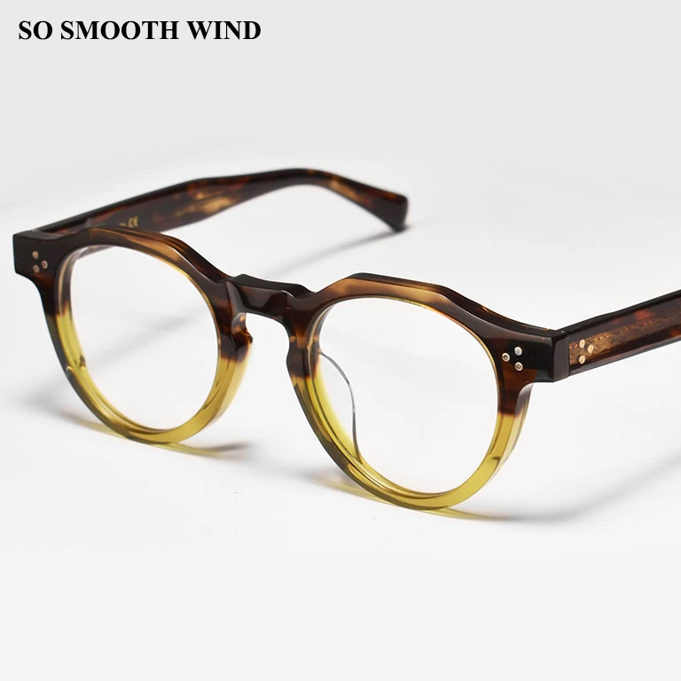 

Round Handmade Vintage Acetate Glasses Frame Men's Women Fashion Design Eyeglasses Japanese Brand Gorgeous Spectacles Frames New