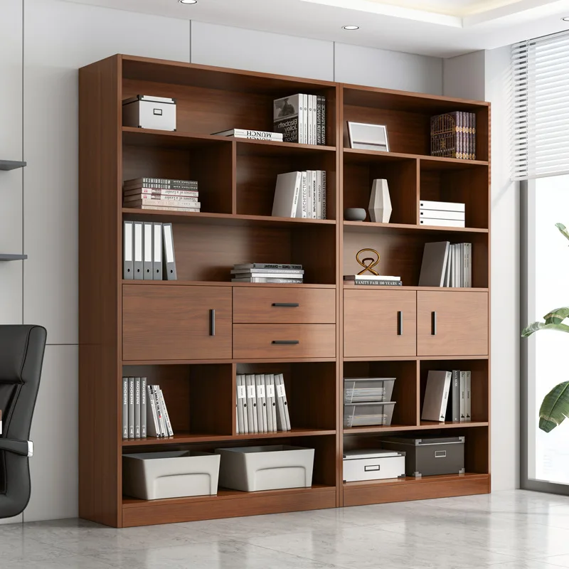 

Steel Office Bookcase File Data Cabinet Wooden Storage Locker with Layered Partition Floor Against the Wall for Gym Use