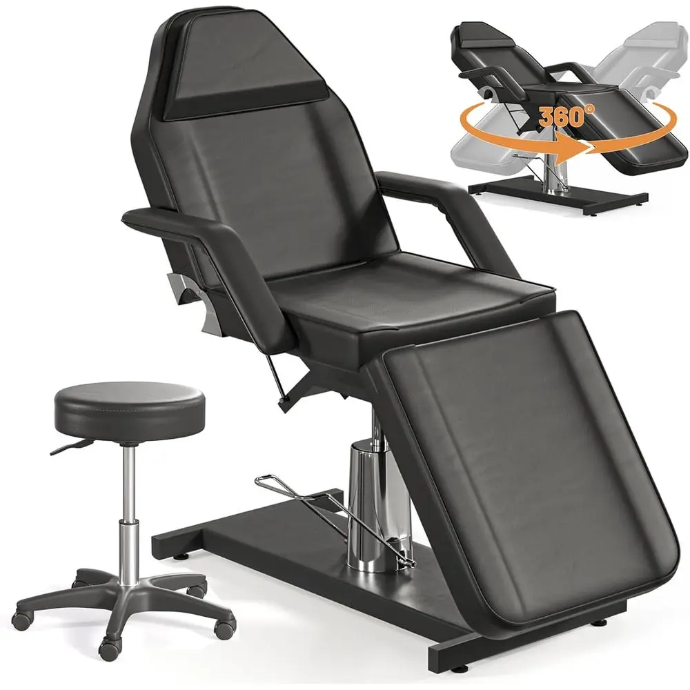 

Adjustable Hydraulic Tattoo Chair with Facial and Massage Features for Salons and Spas