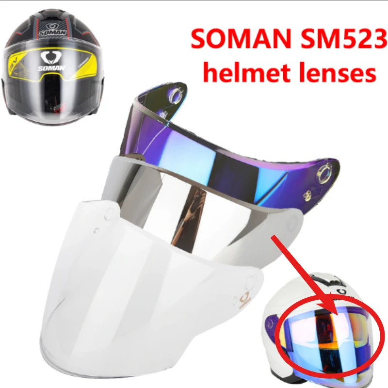 

SOMAN SM523 Helmet Shield Replacement Glass Multiple Colors for Open Face Helmet motociclista accesorios