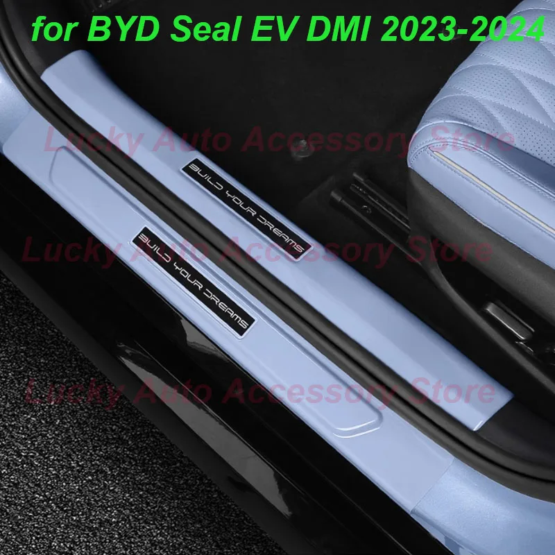 

Car Threshold Bar Pedal for BYD Seal DMI EV 2023-2024 Car Welcome Pedal Scuff Plate Anti-scratch Cover Exterior Accessories