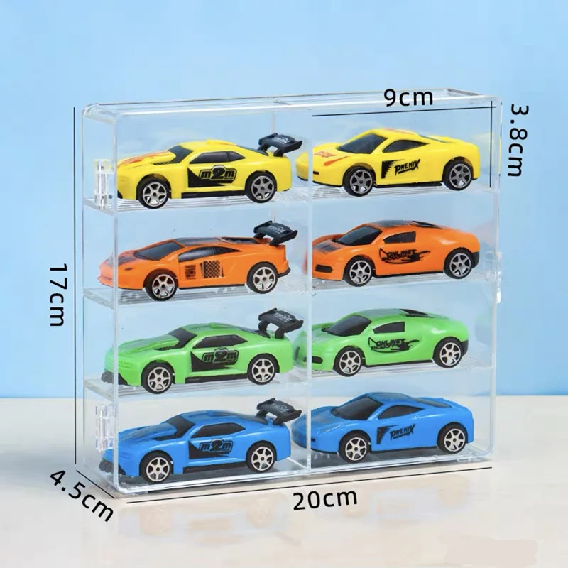 1 Piece Car Non Punching Adhesive Wall Transparent Storage Box 1:64 Acrylic Car Display Box For Car Model Toy Cabinet Rack