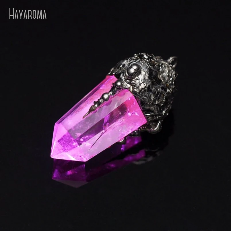

10Pcs Wholesale Pink Clear Crystal Magnetic Switch Handmade Jewelry Light Up Soldered Free Form Pillar Point Pendant PM36551