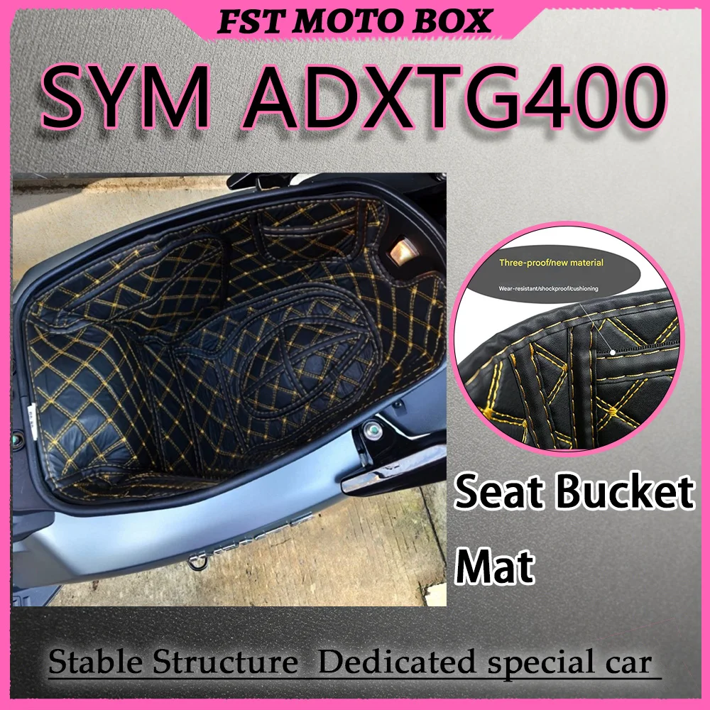 FOR SYM ADXTG400 3D Stereo Seat Bucket Mat with Layered Honeycomb Shock-Absorbing Silent Liner Pad Side Hidden Document Storage