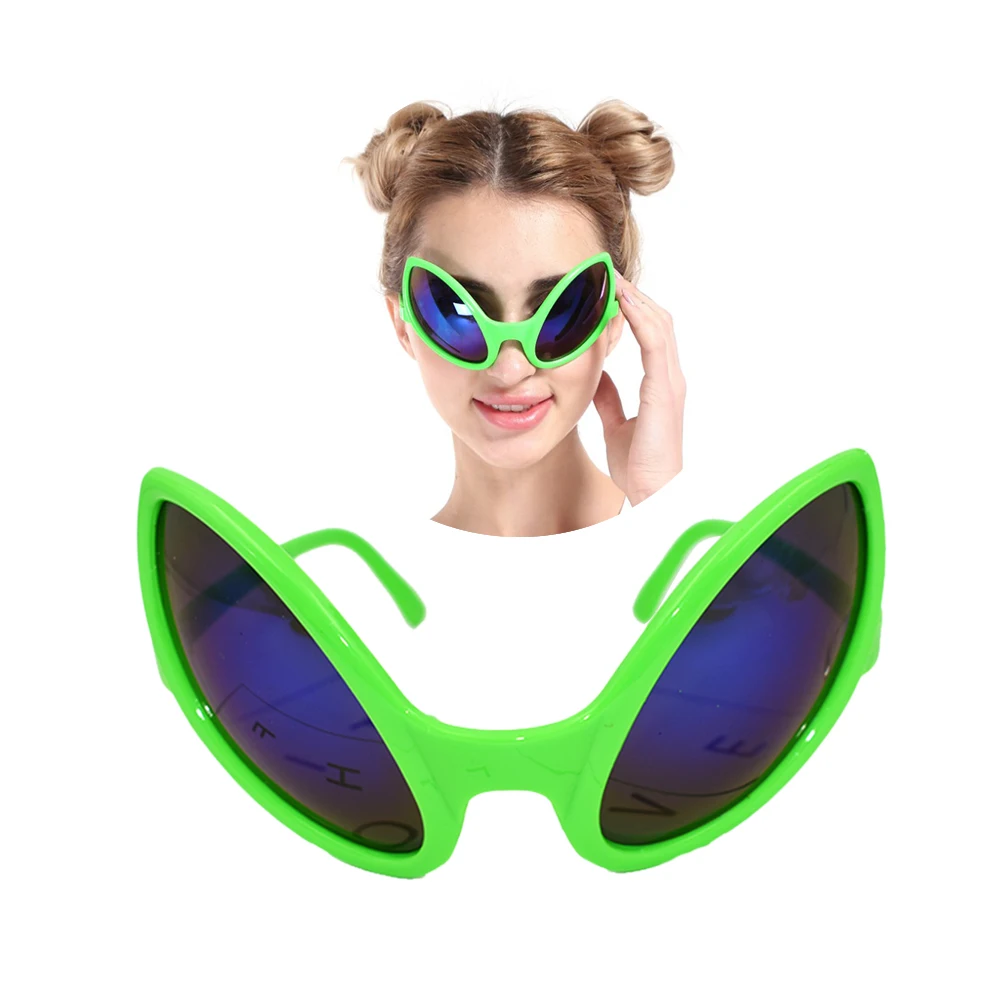 

2 pcs Alien Sunglasses Lightweight ET Eye Shaped Party Masquerade Carnival Costume Prop Fun Toy Glasses Accessories