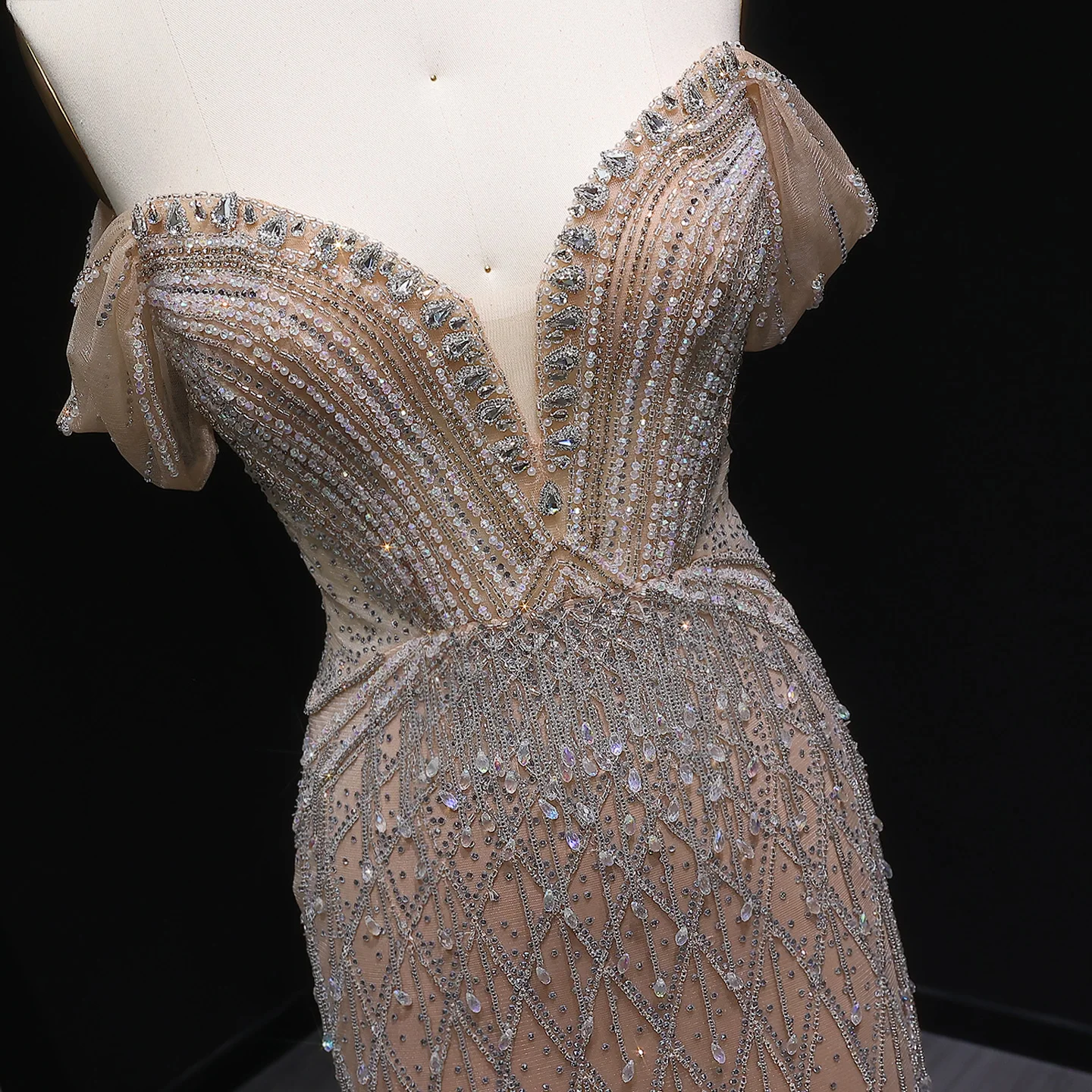 Sharon Said Elegante Dusty Rose Roze Zeemeermin Avondjurk voor Vrouwen Bruiloft Formele Partij Jassen Arabisch 2025 SS 003 Aangepaste