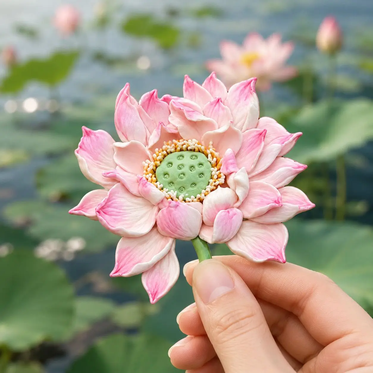 Good Luck Lotus 3D Resin Relief Refrigerator Sticker Creative Souvenir Personalized Decoration High-End Magnetic