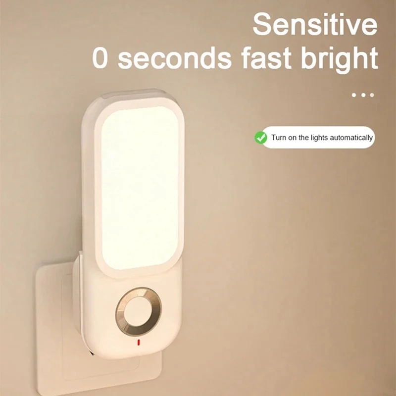 TKOH-LED Luce notturna a induzione Intelligente Wireless Plug-In Corridoio Corridoio Notte Camera da letto Luce notturna con torcia elettrica EU-PLUG