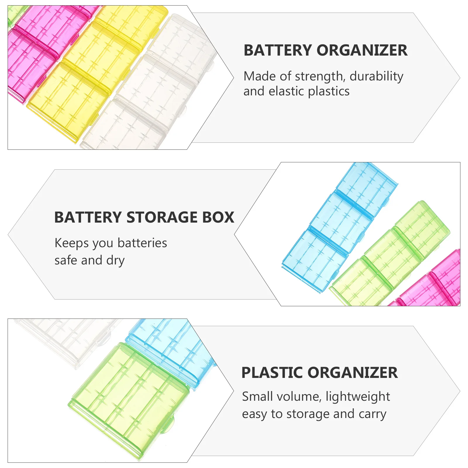 

30 Pcs Case Storage Compact Container Batteries Holder Organizer Lock Box Plastic