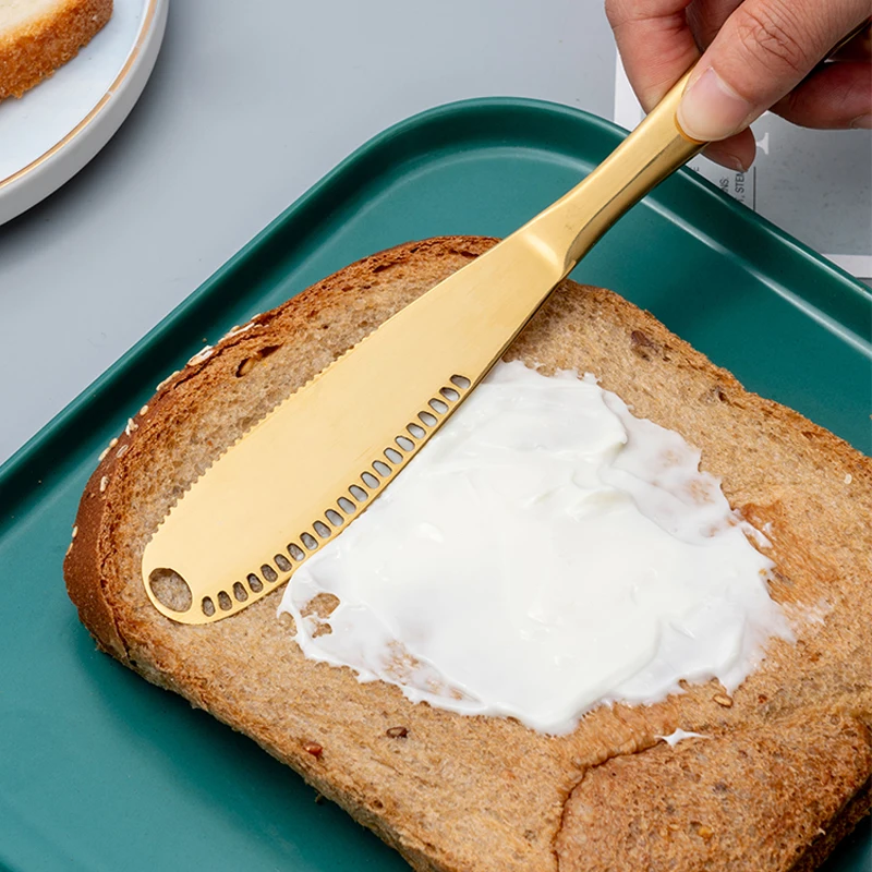 

1Pc Stainless Steel Butter Knife Tableware Cheese With Holes Spread Cream Knife Bread Jam Knife Cheese Cutter