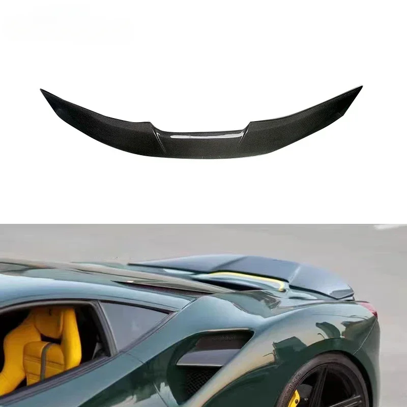 

V Style Carbon Fiber Car Rear Ducktail Wing Spoiler For Ferrari 488 Rear Truck Lid Spoiler