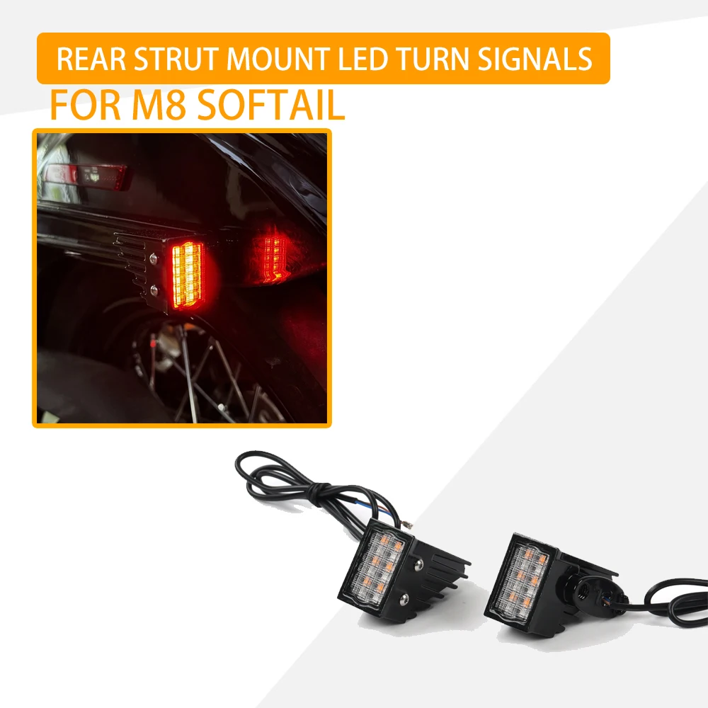 

Upgrade Your Harley M8 SOFTAIL Street Bob Standard Breakout 117 REAR STRUT MOUNT LED TURN SIGNALS The driving lights turn red