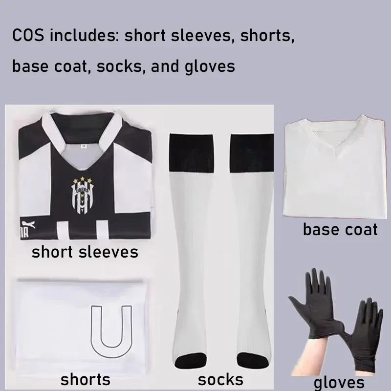 أزرق قفل مانجا تأثيري زي مع شعر مستعار ، نيكو بارو ، أيكو ، سنوفي ، لورنزو أريو ، روز نت ، زي كرة قدم ، هالوين ،