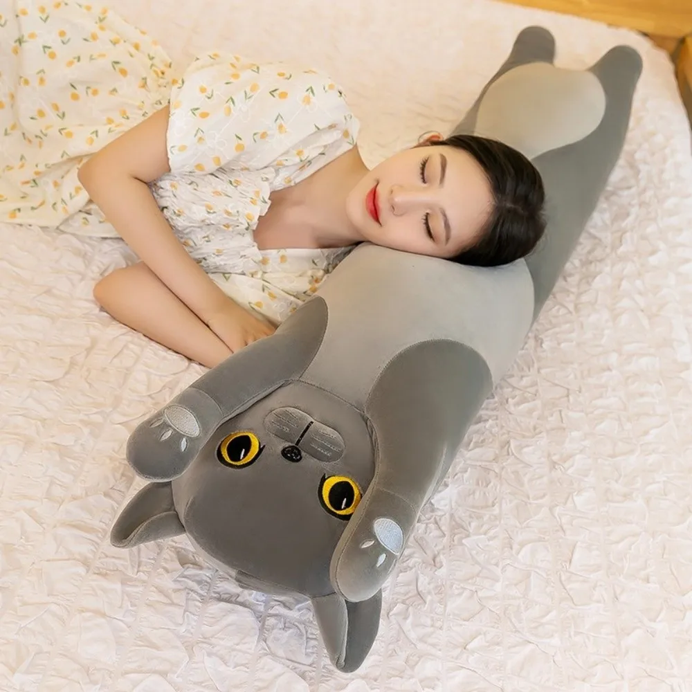 Cat Plush Toy 50/70cm Long Sleeping Throw Pillow Kawaii Soft Lovely Cat Leg Pillow Stuffed Animal Home Decor