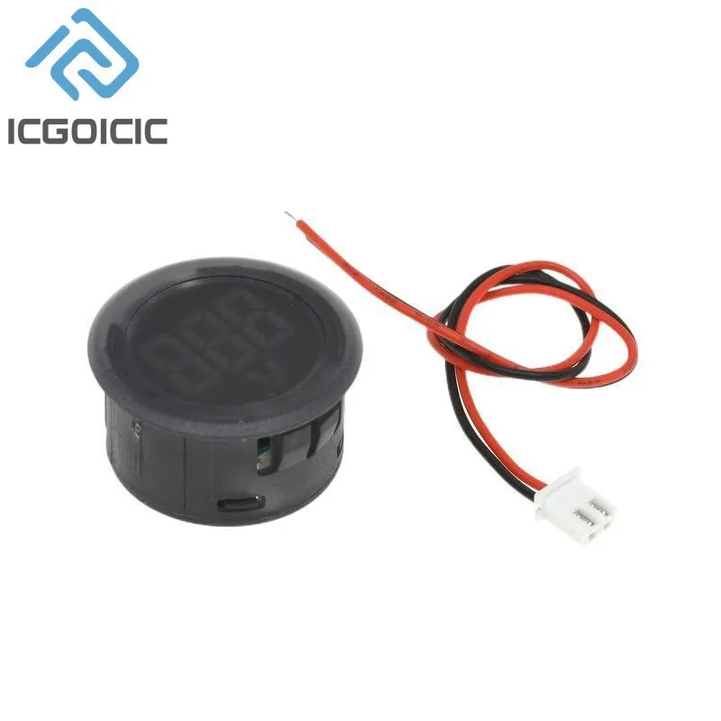 DC 4-100V LED Digital Display Circular Two-wire Voltmeter DC Digital Voltmeter Head Display Reverse Connection Protection Tools