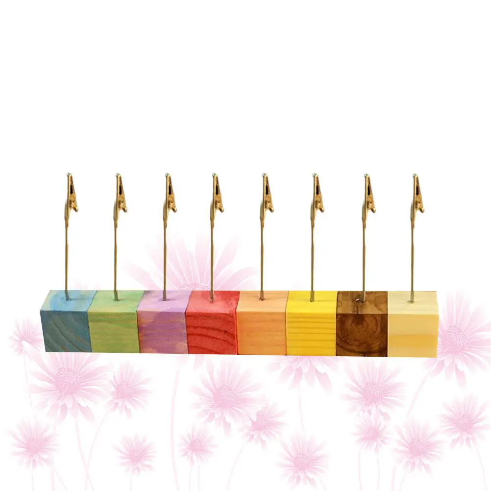 8Pcs Wooden Wooden Memo Holder For Birthday Party Table Christmas Table Decor Color Spiral Top Number Wedding
