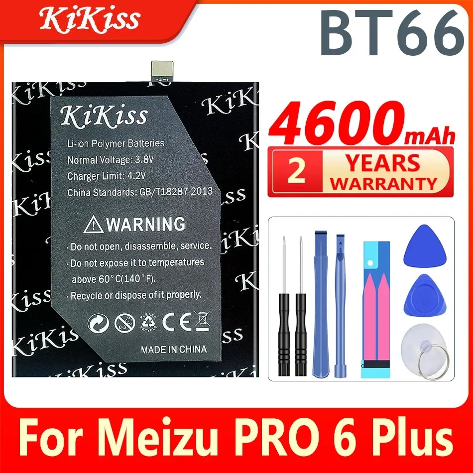 

Аккумулятор Kikiss 4600 мАч для батареи BT66 для Meizu PRO 6 PRO6 Plus M686 M686G M686Q, фотоаккумулятор большой емкости