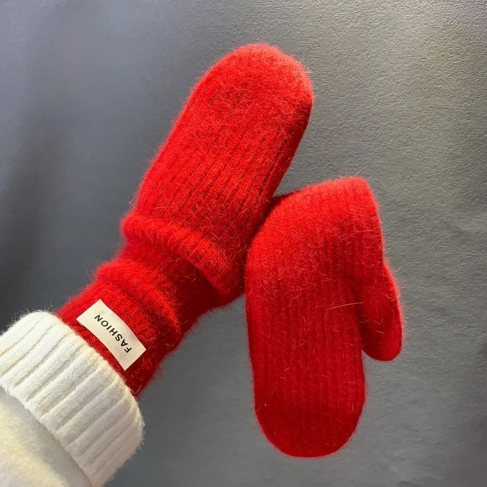Material Winter Warm Mittens Soft Fabric Thick Thermal Thermal Gloves Winter Warmth 1 Pair Pack Cold Weather Gloves Driving