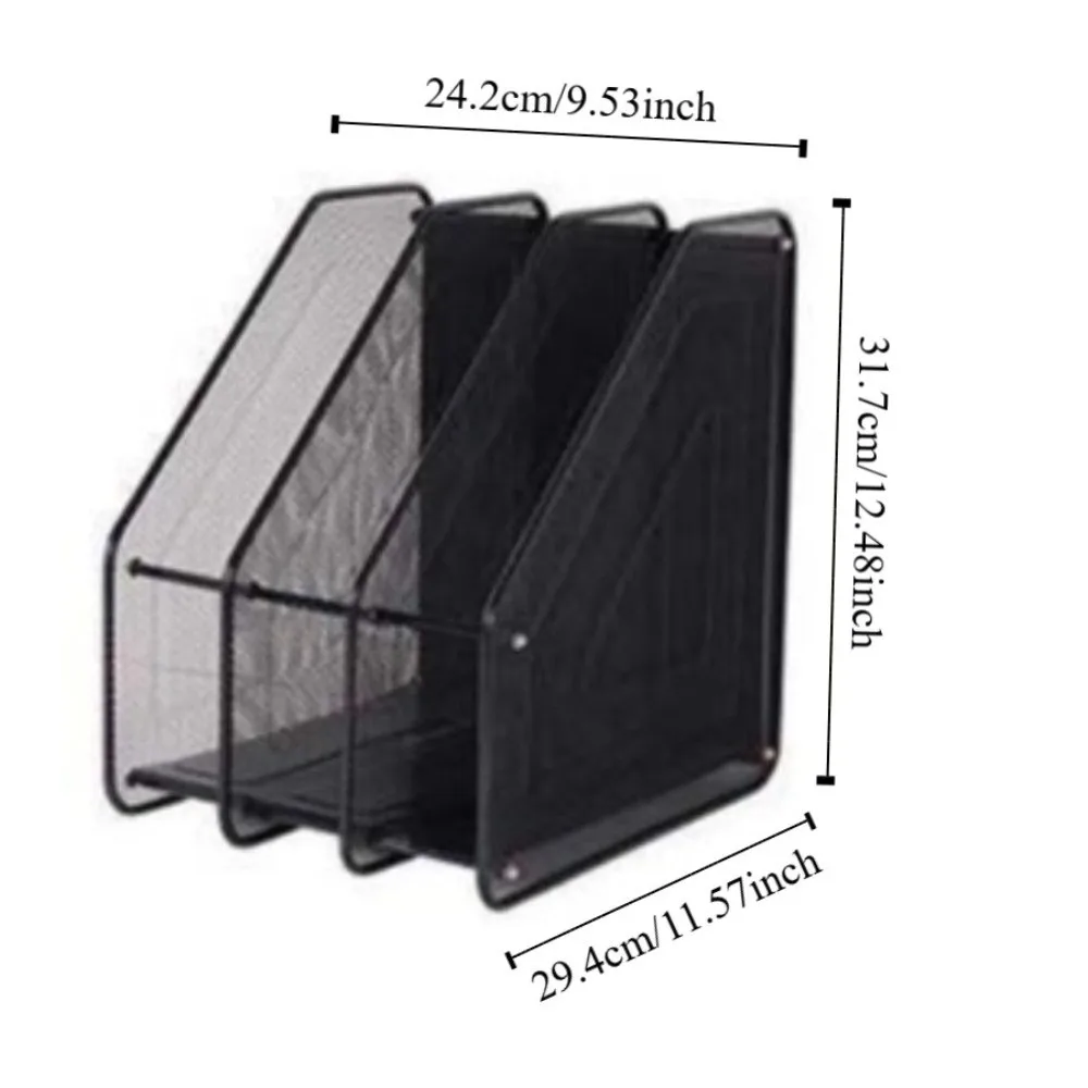 Wire Mesh Metal File Rack Data Rack Stationery Organizer 3 Tier File Frame Stable Base Desk Shelf File Storage Box Literature
